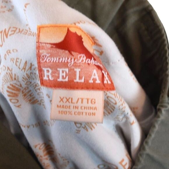Tommy Bahama Relax Cargo Shorts XXL Green Drawstring Waist 100% Cotton 42" - Picture 10 of 10